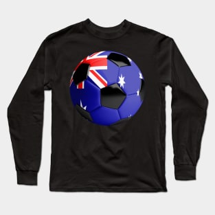 Australia Flag Soccer Ball Long Sleeve T-Shirt